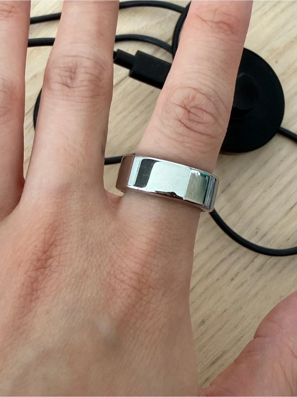 Oura Silver Health Ring with Visible Sensors